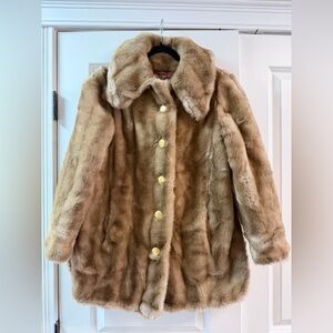 Tissavel France French Faux Fur Coat